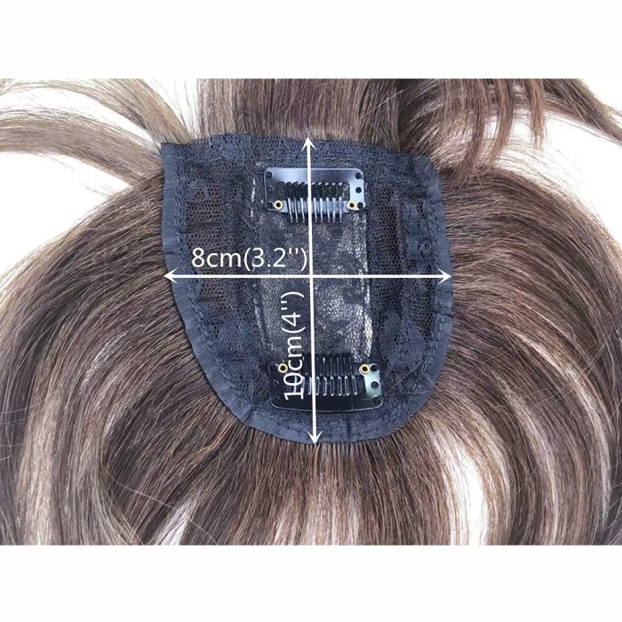 3D Air Bangs Women Mini Short Straight Hair Bangs Toupee Cover Gray Hair