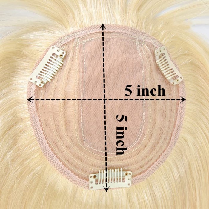 613 Blonde Human Hair Toppers For Women Clip In Toppers With Fringes