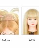 613 Blonde Human Hair Toppers For Women Clip In Toppers With Fringes