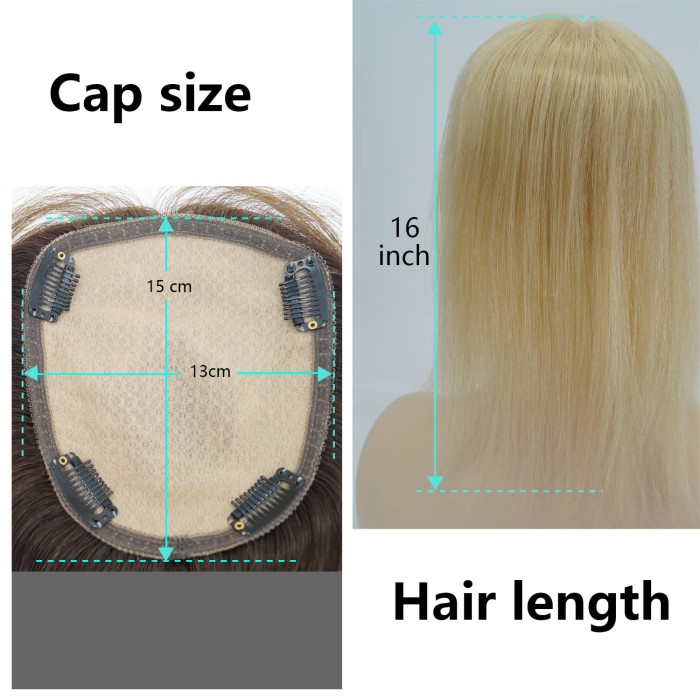 Human Hair Silk Base Hair Toppers For Women With Thinning Hair