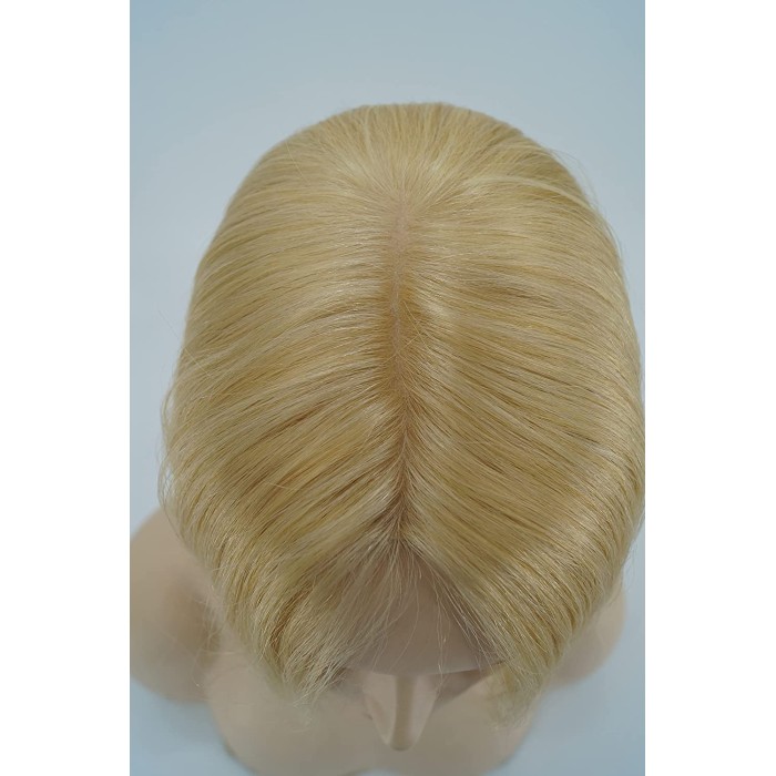 Human Hair Silk Base Hair Toppers For Women With Thinning Hair