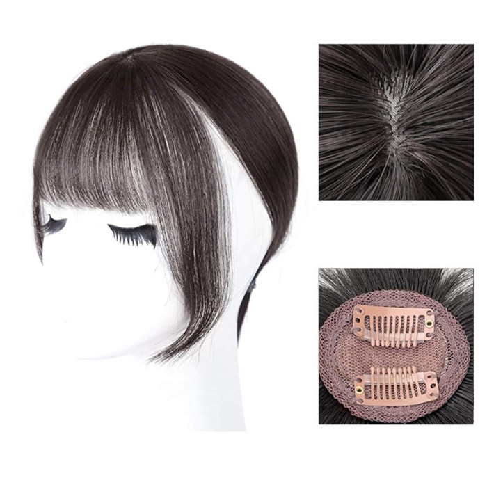 3D Air Fringe Human Hair Clip On Hairpiece For Women