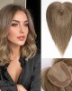 5"*5.5" Base Human Hair Topper No Bangs for Women with Thinning Hair Cover Grey Hair