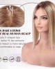 Ombre Light Blonde 100% Real Human Hair Toppers for Women No bangs