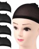 2 Pieces Black Stretchy Nylon Stocking Wig Caps for Women