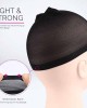 2 Pieces Black Stretchy Nylon Stocking Wig Caps for Women