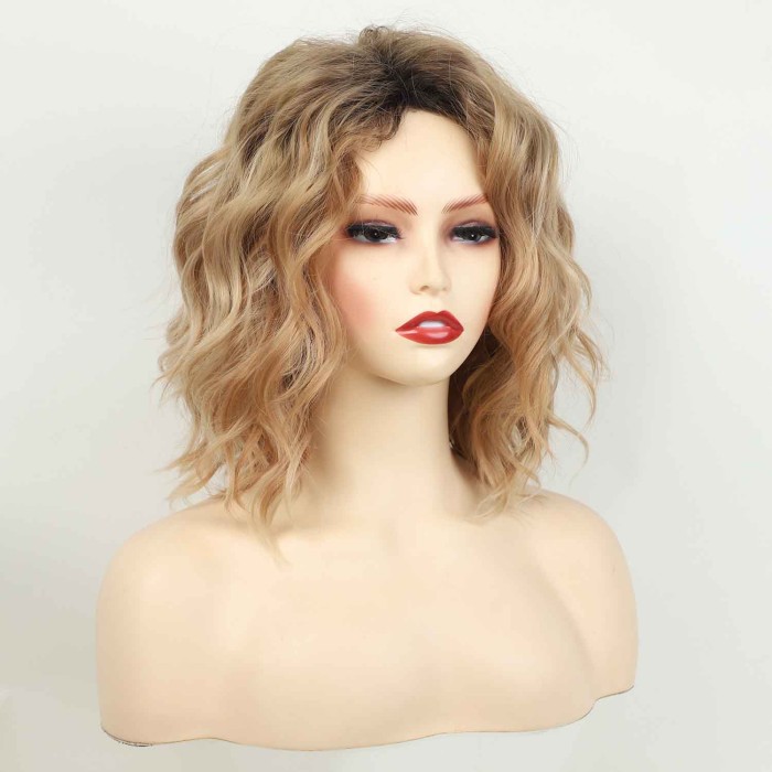 Fashionable Top Dyed Gradient Blonde Wig