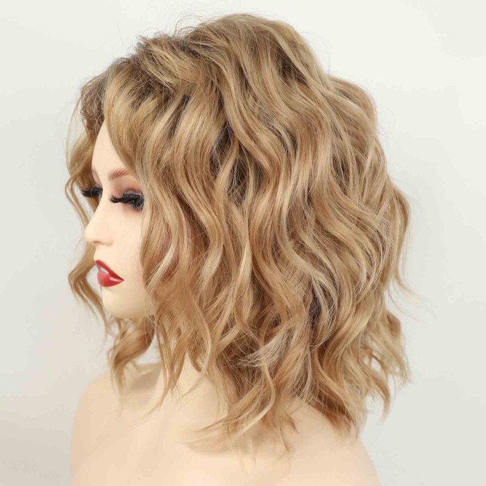 Fashionable Top Dyed Gradient Blonde Wig