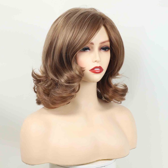 Shoulder Length Wavy Real Human Hair Wigs