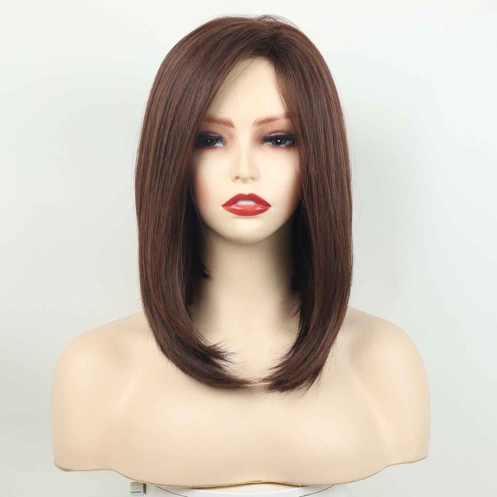 Women'S Fashion Brown Collarbone Wig