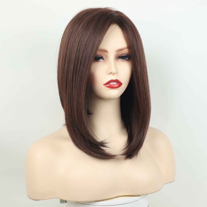 Women'S Fashion Brown Collarbone Wig