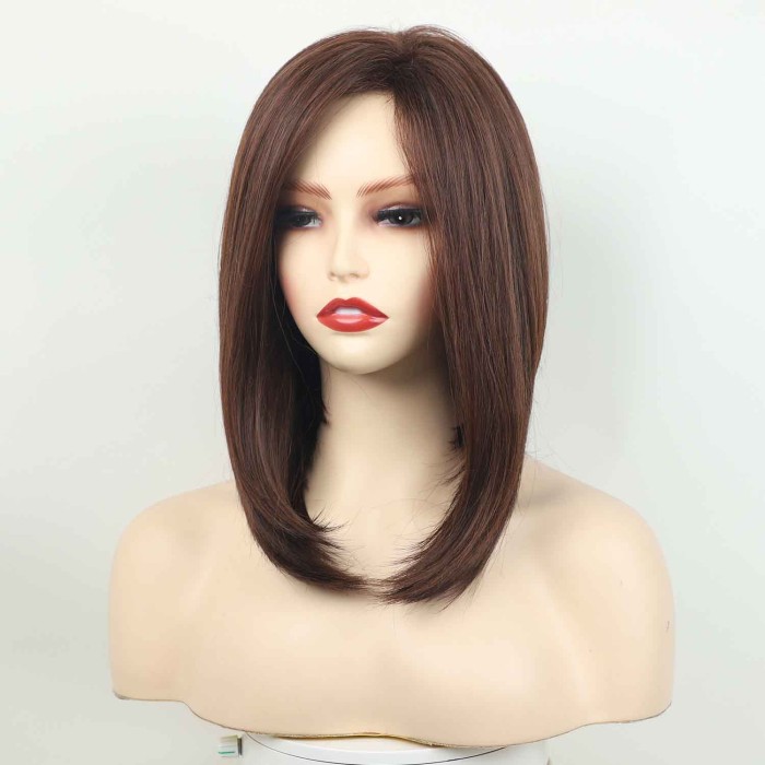 Women'S Fashion Brown Collarbone Wig