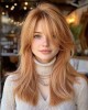 Straberry Blonde Layered Human Hair Wigs