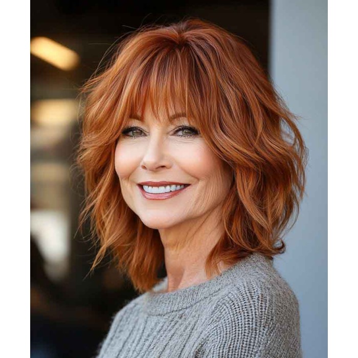 Trendy Shaggy Human Hair Wigs For Ladies