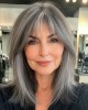 Salt And Pepper Real Hair Wigs For Older Ladies