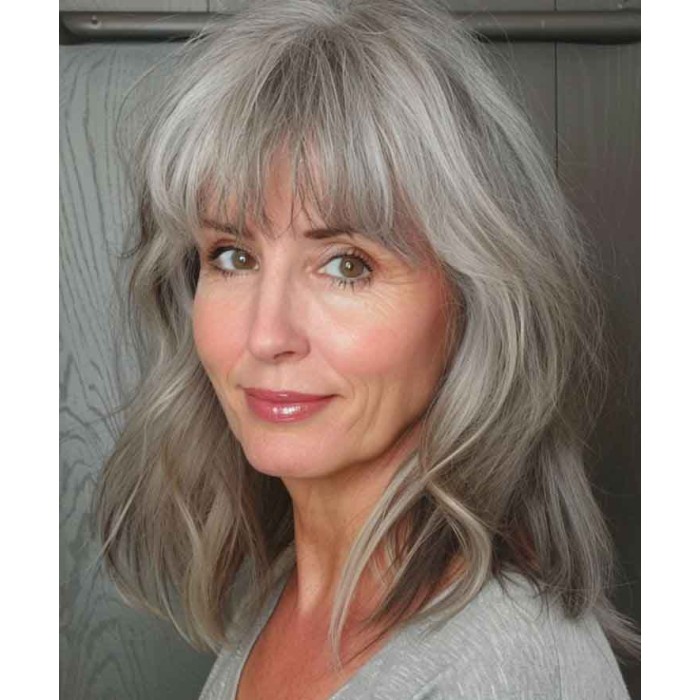 Stunning Grey Human Hair Wigs For Ladies