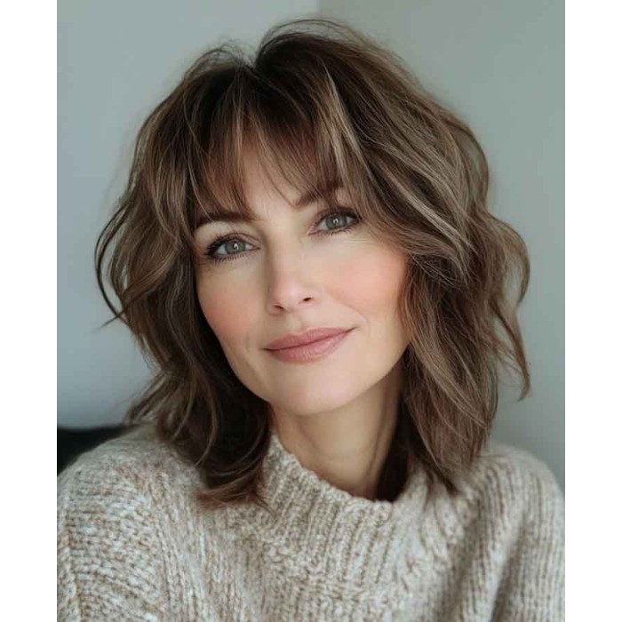 Timeless Human Hair Wigs for Ladies with Bangs